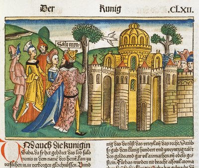 Queen of Sheba Visits Solomon, from the Nuremberg Bible (Biblia Sacra Germanaica) by German School